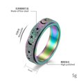 thumbnail image 4 of Women's Anti-anxiety Irritability Ring Decompression Rotating Ring Moon Star Titanium Steel Ring-YOUYOU, 4 of 4