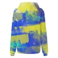 thumbnail image 5 of Blouses for Women Business Casual Winter Loose Fit Hooded Long Sleeve Batwing One Shoulder Drawstring Tie Dye Printed Leisure Cotton Sweatshirts Hoodies(Yellow,M), 5 of 5