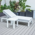 thumbnail image 4 of LeisureMod Chelsea Modern Outdoor White Chaise Lounge Chair With Side Table & Cushions-Color:White,Material:Aluminum, 4 of 13