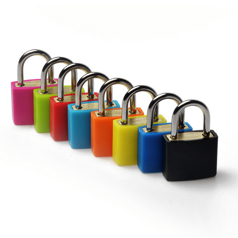8 Pack Padlock Small Padlock with Key for Luggage Lock, Backpack, Gym Locker Lock, Suitcase Lock, Classroom Matching Game and More, Size: 2 in, Yellow