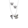 thumbnail image 2 of Delight Jewelry Silvertone 3-D Resin Chocolate Ice Cream Cone with Crystals Silver tone Guardian Angel Charm Necklace and Stud Earrings, 2 of 4