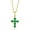 Emerald, variant on Emerald 16+2” Religious Cross Pendant Necklace Silver/14K Gold Plated Sterling Silver Jewelry for Communion or Confirmation