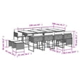 thumbnail image 4 of vidaXL 13 Piece Garden Dining Set with Cushions Black Poly Rattan, 4 of 5