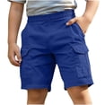 thumbnail image 2 of QNANSPI Boys Summer Cargo Shorts 7" Lightweight Active Shorts Elastic Waist Outdoor Shorts for Hiking Golf Everyday Wear 5-15Y, 2 of 6