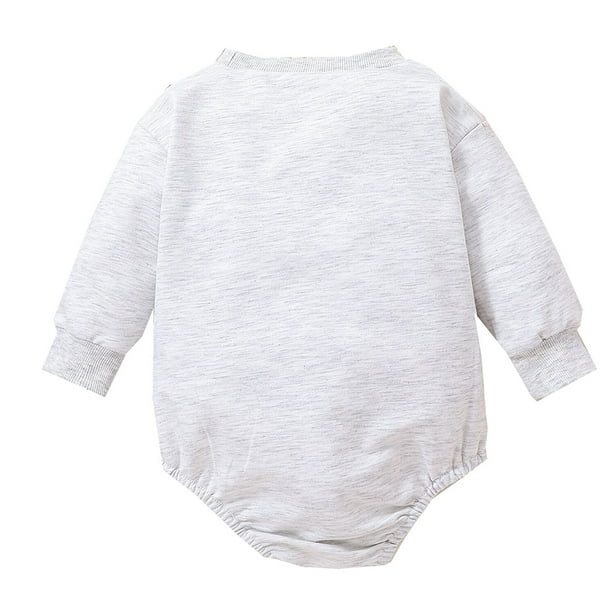 Gibobby Mameluco niña de invierno de manga larga para niños y niñas, Tops con estampado gris de de dibujos animados para ropa de bebés(Gris, 6-12 Meses)