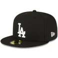 thumbnail image 3 of NEW Los Angeles-Dodger Sidepatch Black Fitted baseball Hat, 3 of 4
