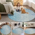 thumbnail image 5 of Blue Coastal Round Area Rug 3Ft Washable Small Circle Rugs for Kitchen Entryway, Summer Ocean Starfish Conch Seashells Non-Slip Carpet Floor Mats Indoor Outdoor Carpet Runner Aesthetic Home Decor, 5 of 8