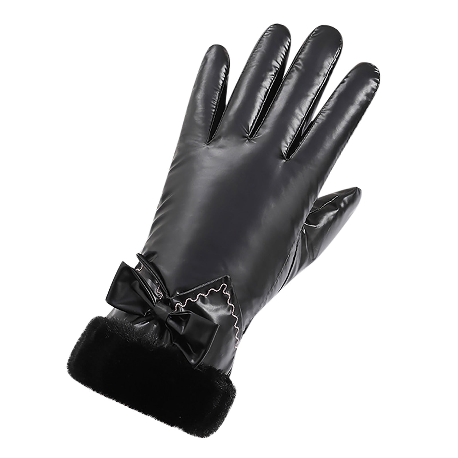 Ladies Gloves Long Section Spun Velvet Finger Touchscreen Sleeve Warmers Mittens 