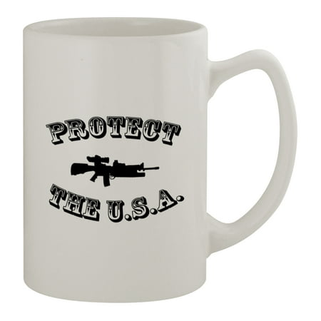 

Protect The USA #211 - Funny Humor Ceramic 14oz Statesman Coffee Mug Cup