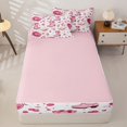 thumbnail image 4 of Erosebridal Western Cowgirl Pattern Zipper Twin Comforter Sets with Fitted Sheet and 2 Pillowcases,Cherry Fruit Print Zipper Bedding Set,Pink White,Pink Reversible, 4 of 6