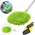 thumbnail image 1 of Cepillo de lavado de coches de chenilla ultrafelpa telescópico desmontable extensible con cabezal y paño de chenilla reemplazables, 1 of 5