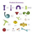 thumbnail image 2 of YOPTOP 113 Pieces 3D Marble Run Set Construction Building Blocks STEM Learning Games Early Education for Age 3  Boys & Girls, 2 of 7