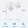 thumbnail image 2 of Shinic Ventilador de pedestal oscilante de 16 pulgadas con control remoto, funcionamiento silencioso de 3 velocidades, altura e inclinación ajustables, temporizador de apagado automático de 7,5 horas,, 2 of 5