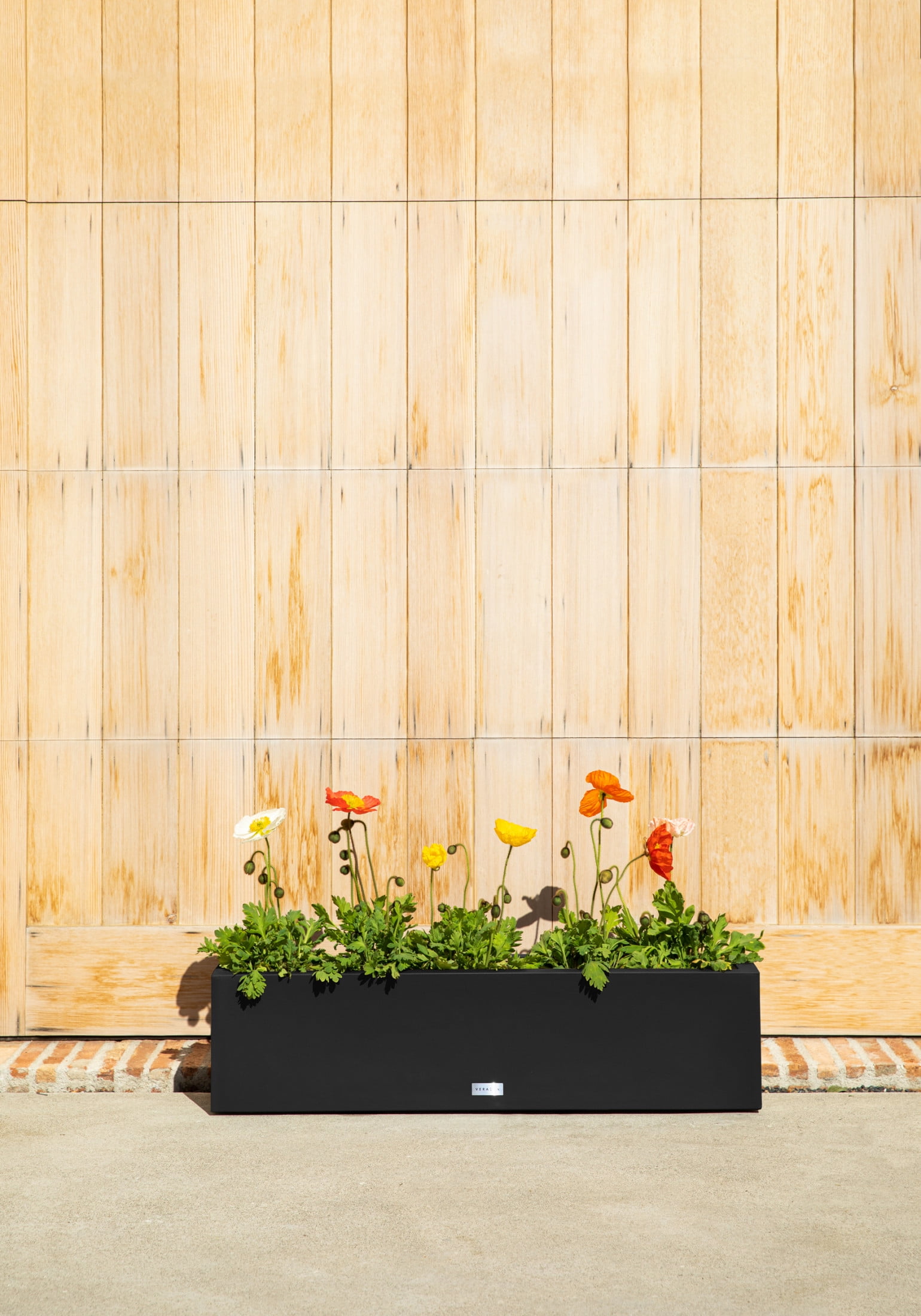 Veradek Block Series Trough 36" Plastic Planter - Black