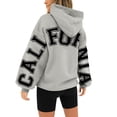 thumbnail image 2 of TANGNADE Women's Long Sleeved Zipperless Printed Hoodie with Back, Gray L, 2 of 5