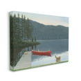 thumbnail image 3 of Stupell Industries Docked Row Boat Lake Forest Landscape Pet Dogs, 48 x 36, Design by James Wiens, 3 of 7
