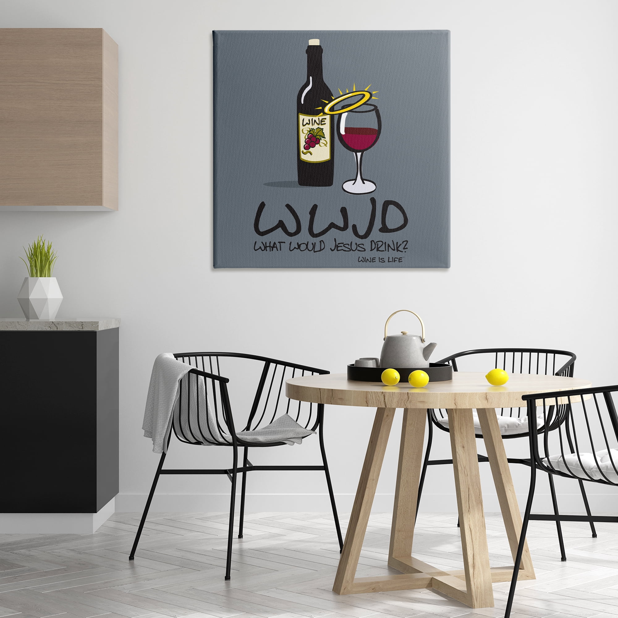 Stupell Industries What Would Jesus Drink Food & Beverage Painting Wrapped Canvas Art Print Wall Art, 36 x 36