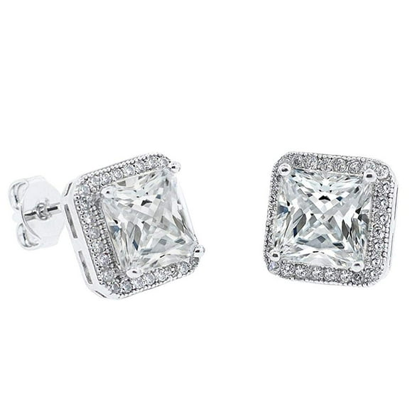 Cate & Chloe Norah 18k White Gold Stud Adult Earrings, Female