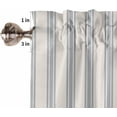 thumbnail image 5 of Blue Stripes Kitchen Curtains and Valances Set, Rod Pocket Curtains Tier Farmhouse Window Curtains 36 Inch Length, Modern Minimalism Geometric Line Rustic 3 Piece Kitchen Curtains Set, 5 of 6