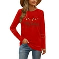 thumbnail image 6 of Craaazy Christmas Shirts for Women Round Neck Long Sleeve Tops Casual Lightweight Christmas Blouses Gifts, 6 of 9