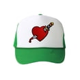 thumbnail image 1 of Trucker Mesh Vent Snapback Hat, Heart Dagger 3D Patch Embroidery Kelly Green, 1 of 1