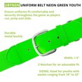 thumbnail image 7 of Champion Sports Baseball/Softball Uniform Belt - Comfort Stretch Fit Uniform Belt - Durable Syntex Tab - Youth: 18"-32" - Neon Green, 7 of 7