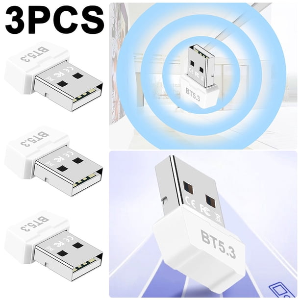 Adaptador USB Inalámbrico Transmisor Receptor Audio 5.3 Compatible Con (Blanco)