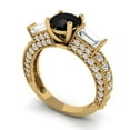 thumbnail image 2 of Clara Pucci 14K Yellow Gold 2.33ct Onyx Three-Stone Ring for Women, 2 of 8