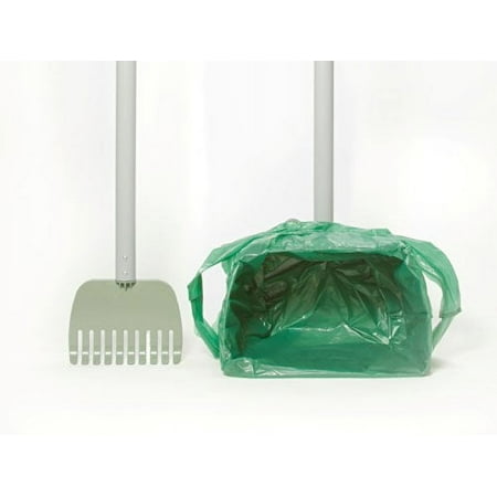 Adjustable Pooper Scooper and Rake  Large Bucket for Large Dogs  Includes Custom 3 Dog Waste Bag Packs (150 Ct)  Long Handled Bags