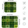 thumbnail image 3 of Baofu St. Patrick's Day Dish Drying Mat for Kitchen Counter, Shamrocks Green Clover Leaves Ultra Absorbent Reversible Microfiber Dishes Drying Rack Pad Heat-resistant Mats 16x18in, 3 of 7