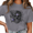2-Gray, variant on Giffimy Women Floral Skull With Purple Rose Wild Fern Botanical Gothic Crew Neck Short Sleeve S-3XL Apricot Tops
