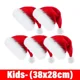 thumbnail image 3 of Christmas Hat Red Plush Thickened Santa Hats for Adult Kids Winter Christmas Caps Festive Xmas Party Decorations Gifts New Year, 3 of 5