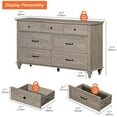 thumbnail image 2 of Wide Dresser with 7 Drawers, Large Dresser TV Stand for Living Room Kids Room, Grey, 2 of 7