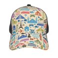 thumbnail image 3 of Disketp Famous Places Print Trucker Hat Men Women - Mesh Baseball SnapBack Cap, 3 of 7