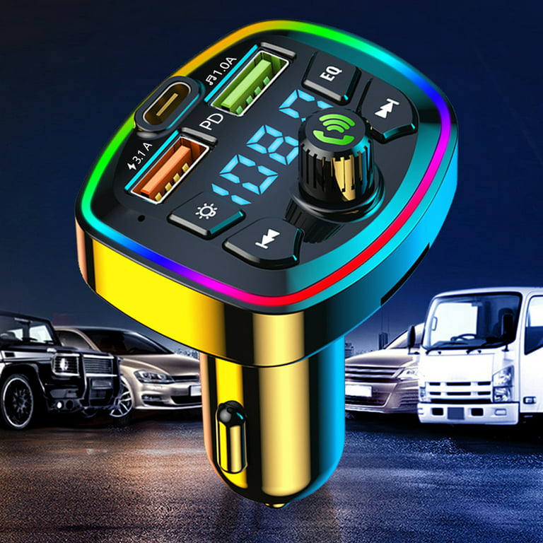 Car Bluetooth 5.0 FM Transmitter Audio Receiver Auto MP3 Player For SUV  Truck