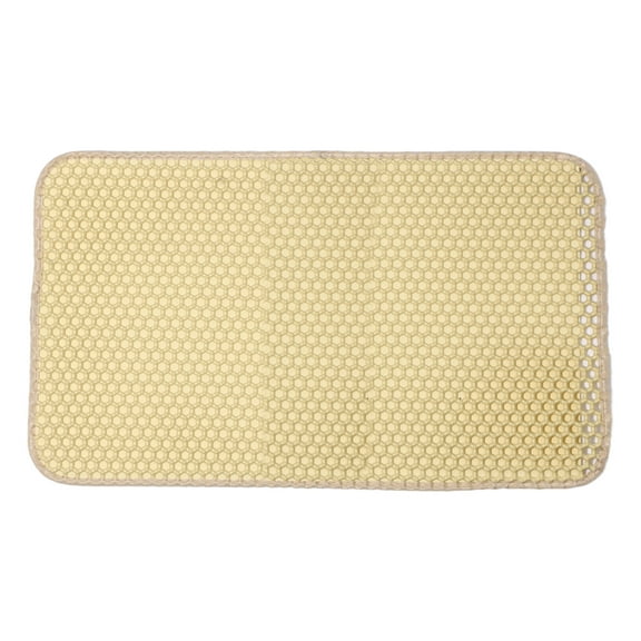 Avaner Cat Litter Mat, Honeycomb Double Layer Cat Litter Trapping Mat, Waterproof Urine Proof Non-Slip, Scatter Control, Less Waste, Easier to Clean ,Beige, 23.6" X 13.78"