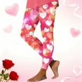 thumbnail image 5 of Hvot&aat Women's Heart Printed High Waist Leggings Valentines Day Stretchy Yoga Leisurely Pants, 5 of 7
