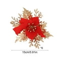 thumbnail image 3 of Anhility 6Pcs Artificial Christmas Poinsettia Flower Decoration 5.9" Christmas Tree Hanging Decorations for Xmas Wedding Holiday Party Wreath Floral DIY Crafts (Red), 3 of 6