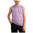 thumbnail image 1 of Faraee Débardeurs Garçons Athlétiques Sans Manches Col Rond T-Shirts Enfants Été Basique Tee pour Entraînement Extérieur Décontracté Marche Course 3T 4T 5T 6T 3-14 Ans Violet, 1 of 6