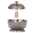 thumbnail image 1 of Quemador de incienso, soporte de Aroma de aleación de Zinc, loto Vintage, decoración de los ocho símbolos auspiciosos, 1 of 8