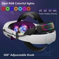 thumbnail image 5 of For Meta Quest 3s/3 with 10000mAh Battery Head Strap - Cool RGB, Magnetic Design, Extra VR Playtime, Premium Comfort & Adjustable Features, 5 of 7