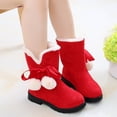 thumbnail image 6 of LYHao Winter Kids Boots With Bow For Girls Cozy Warm Boots For Everyday Play And Easy On/Off Comfort ,Girls Boots Sizes 6 Red(12-12.5 Years), 6 of 6