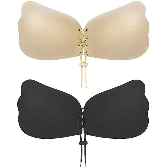 Sticky Bra 2 Pairs Strapless Backless Bra Adhesive Invisible Lift Up Bra Push Up Bra For Backless Dress