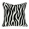Nassau Collection 20" Black and White Zebra Print Throw Pillow