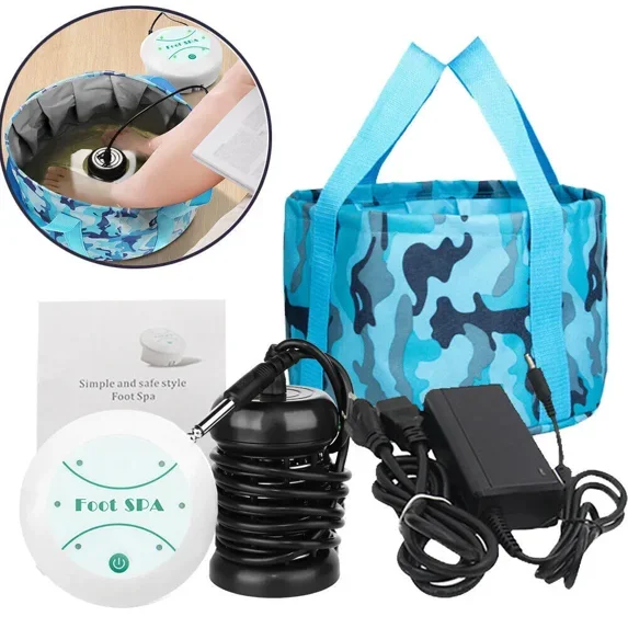 Ionic Detox Foot Bath SPA Cleanse Machine   Foldable 12L Feet Basin and 10 Liners