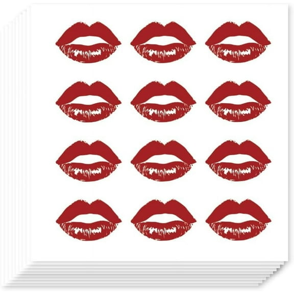 240pcs Individual Lipstick Stickers 18x24mm Kiss Sticker Self-Adhesive Stickers Self-Adhesive Paper Decorative Sticker Red Lips Planner Sticker