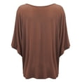 thumbnail image 2 of Made by Johnny Womens V-Neck Square Sleeves Oversized Loose Fit Top M RUST, 2 of 6