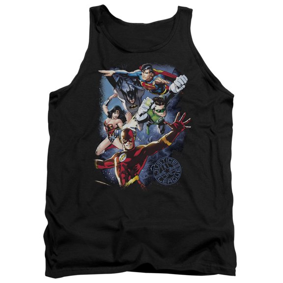 JLA Justice League Galactic Attack CoLord of the Rings Adult Tank Top Black