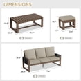 thumbnail image 4 of COOS BAY 4PCS Patio Conversation Sets, Natural Real Wood 3 Seater Sofa, Outdoor Solid Wood Chair with Cushion and Ottomans, for Garden, Backyard,&nbsp;Beige, 4 of 10