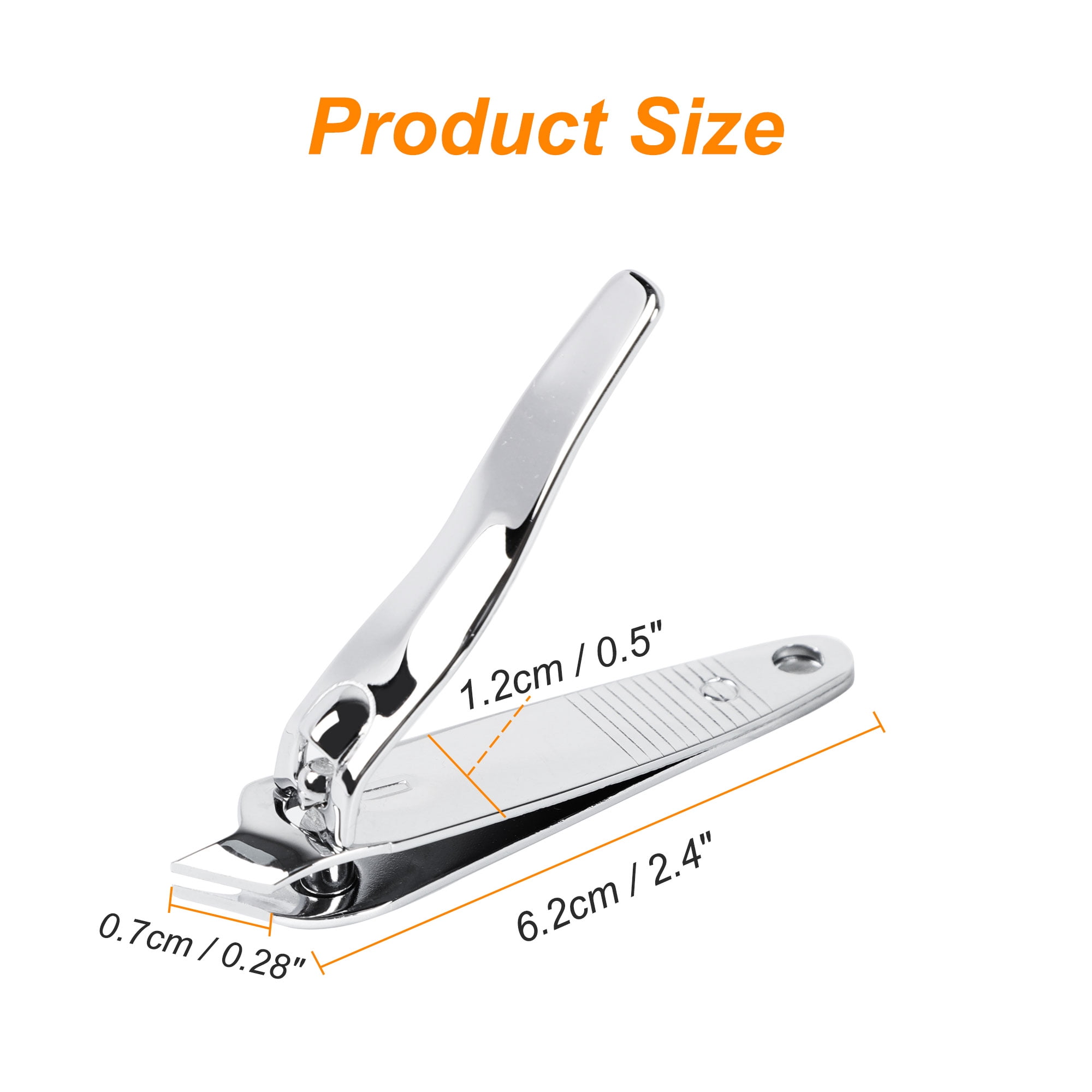 Unique Bargains Pointed Nail Trimmer Stainless Steel Slanted Edge Toenail Cutter Trim